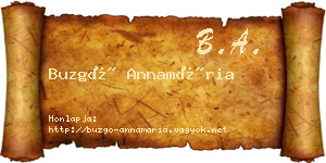 Buzgó Annamária névjegykártya