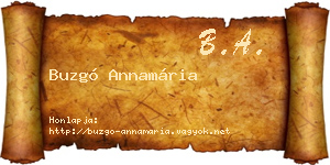 Buzgó Annamária névjegykártya
